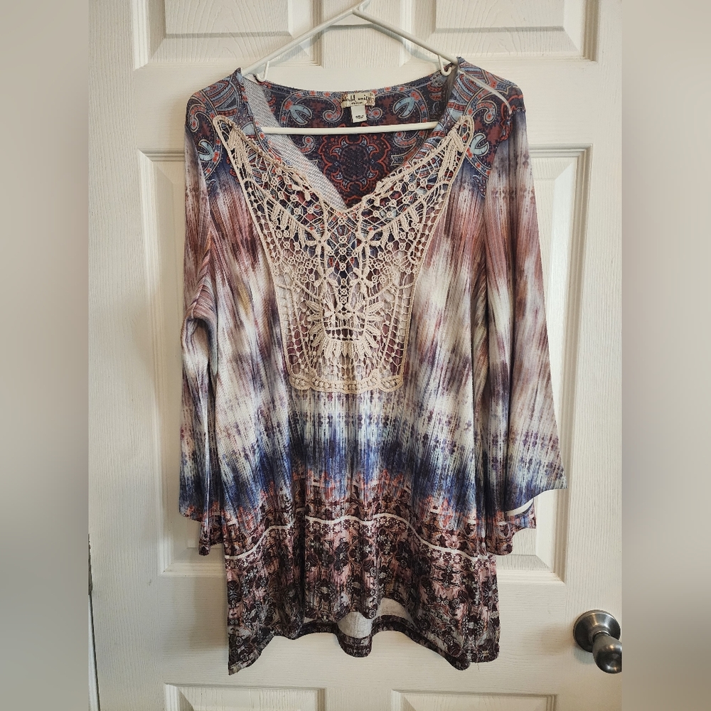 Knit 3/4 length sleeve top